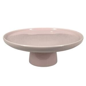 10 STRAWBERRY STREET 8" CAKE STAND PINK CERAMIC ELEGANT DESSERT DISPLAY PEDESTAL
